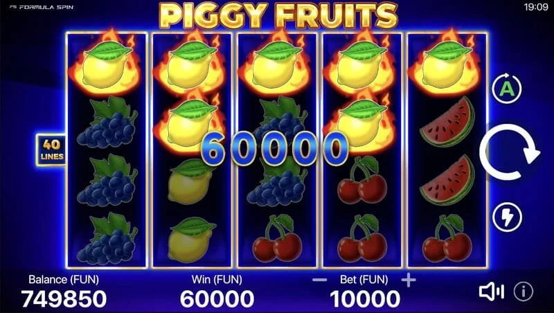 Piggy Fruits - การจ่ายเงินจำนวนมากจาก Piggy Feature ด้วย Wild แบบสุ่ม